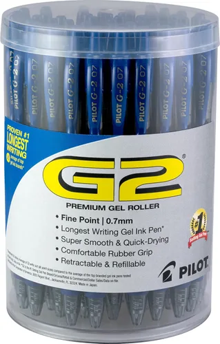 Miniatura 9 de Pilot G2 Bolígrafos de gel premium, lápices negros, punta gruesa de 1 mm, paquete de 48, negro