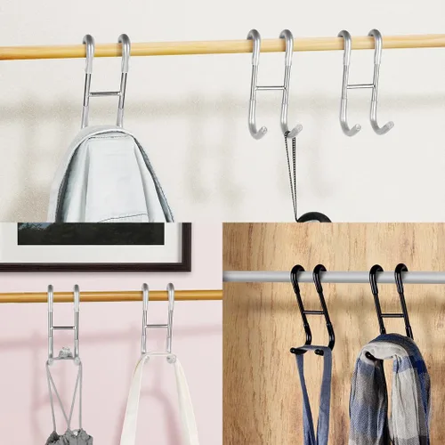 Miniatura 7 de NINETREX Ganchos para puerta de ducha, ganchos para toallas para puertas de vidrio sin marco, gancho de acero inoxidable SUS 304 resistente