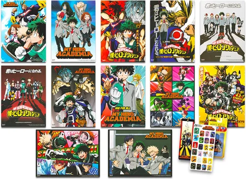集英社 Juego de Pósteres de My Hero Academia - Paquete de Decoración de Habitación con 14 Pósteres de Arte de Pared de My Hero Academia de 8" x 11" y