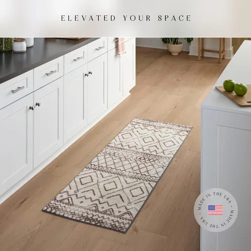 Miniatura 2 de Alfombra de arce con diseño abstracto de diamante, estilo envejecido, alfombra grande [fabricada en Estados Unidos] para salón, dormitorio