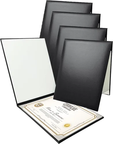 Miniatura 23 de Gradplaza Cubierta de diploma personalizada para graduación, documentos, soporte de diploma de certificado de cuero sintético liso