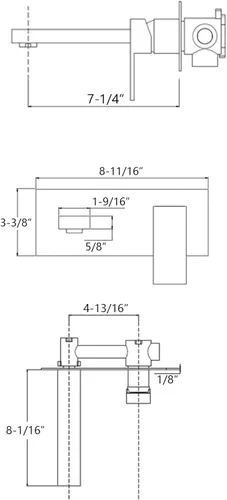 Miniatura 6 de SUMERAIN Grifo de lavabo de baño de montaje en pared negro mate, grifo para lavabo/vasija, válvula de latón de instalación preliminar incluida