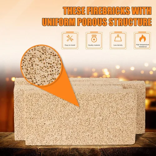 Miniatura 3 de Ripeng 30 ladrillos de fuego aislantes para estufa de leña con clasificación 3200F, ladrillos de fuego para chimeneas, forjas de herrero, hornos