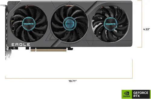 Miniatura 8 de GIGABYTE - Tarjeta gráfica GeForce RTX 4060 Eagle OC 8G, 3 ventiladores WINDFORCE, 8 GB 128 bits GDDR6, tarjeta de video GV-N4060EAGLE OC-8GD