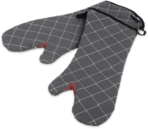 San Jamar Manopla de horno Bestguard con Webguard Plus reforzado, algodón, 17 pulgadas, negro