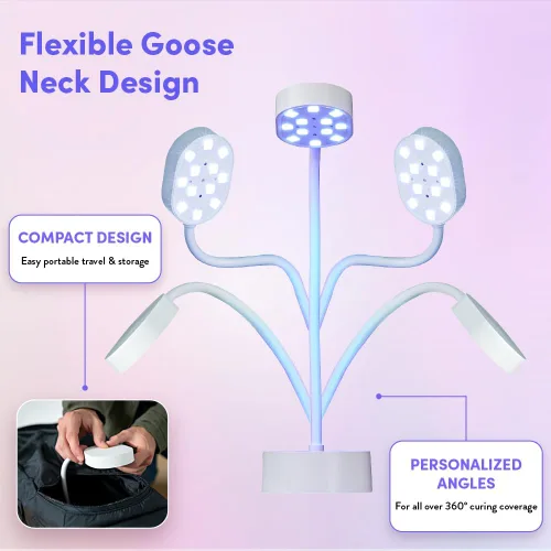 Miniatura 4 de Éclat Lámpara de curado flash para esmalte de uñas de gel de 36 W, recargable con mini luz LED, secadora de uñas inalámbrica con 4 temporizadores