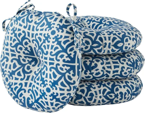 Miniatura 32 de South Pine Porch Juego de 4 cojines redondos para silla bistró de 15 pulgadas, diseño floral rojo Aloha
