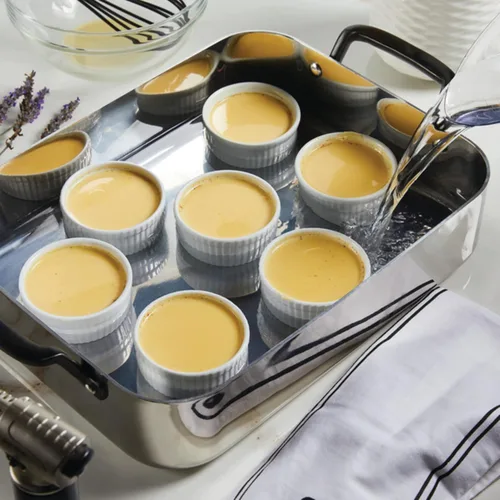 Miniatura 8 de KitchenAid - Sartén para asar/rostizador de 5 capas de acero inoxidable con estante removible, 15 pulgadas x 11.5 pulgadas - Acero inoxidable pulido