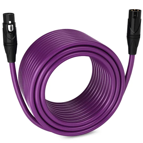 Miniatura 136 de LyxPro Cable de micrófono XLR hembra a macho de ángulo recto de 3 pines de 1.5 pies para altavoces amplificados, interfaz de audio, rendimiento