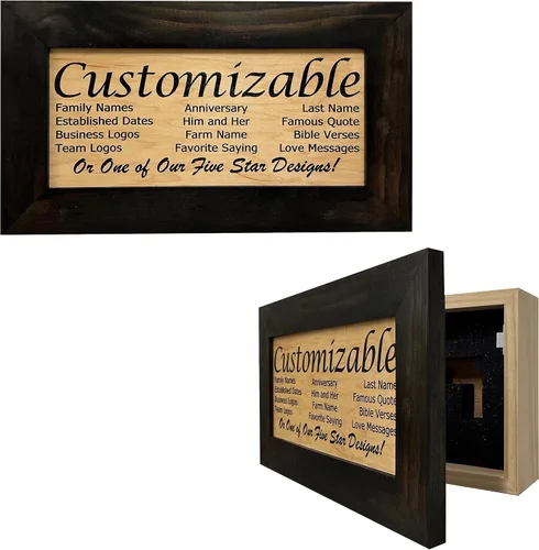Miniatura 12 de Bellewood Designs Decoración de pared personalizable para armario de armas, caja fuerte personalizada para guardar tu pistola de forma segura a