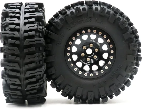 Miniatura 5 de HOBBYSOUL RC Crawler 2.2 Beadlock Ruedas y neumáticos de 4.882 in de alto, suaves y pegajosos, llantas hexagonales de 0.472 in para actualizaciones