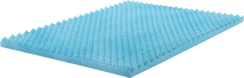 Miniatura 2 de Toppers de espuma viscoelástica de gel contorneado prémium de 3 pulgadas para mayor comodidad y apoyo, individual, azul
