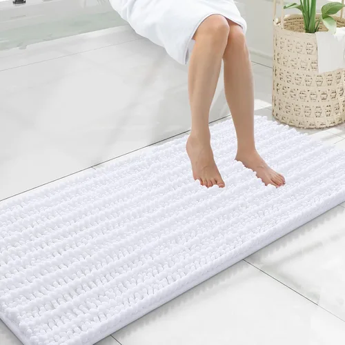 Miniatura 272 de Smiry Alfombras de Baño 24x16 pulgadas, Alfombras de Baño de Chenilla Extra Suaves y Absorbentes, Respaldo de Goma Antideslizante, Lavable a Máquina