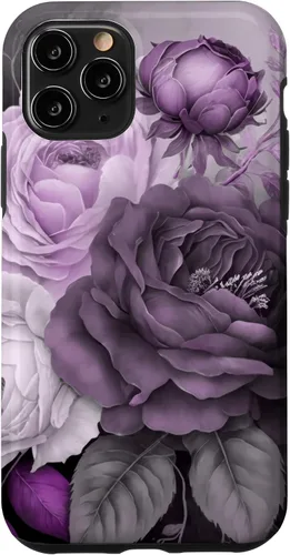 Miniatura 29 de Purple Watercolor Rose Flower Bouquet on Gray Case for iPhone 17