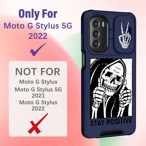 Miniatura 2 de Funermei Funda para Moto G Stylus 5G 2022, funda para teléfono con diseño de calavera de esqueleto para mujeres y niñas, diseño gótico, Como