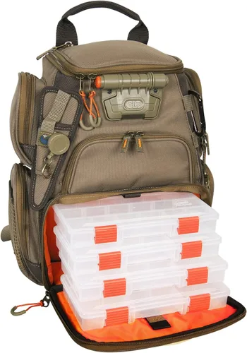 Miniatura 4 de Wild River by CLC WT3503 mochila de pesca liviana y compacta con 4 bandejas PT3500 transparentes, resistente al agua y con compartimiento