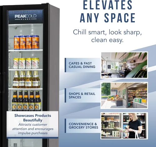 Miniatura 5 de PEAKCOLD PLUS - Refrigerador y refrigerador vertical comercial de 2 puertas, 25.7 pies cúbicos Blanco