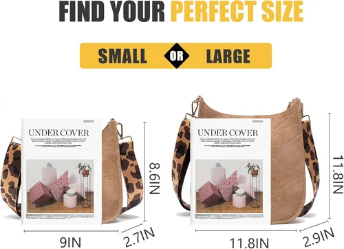 Miniatura 3 de Bolso bandolera retro de cuero vegano para mujer, con correa de hombro de leopardo romovable