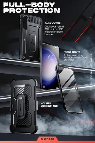 Miniatura 4 de SUPCASE Funda para Samsung Galaxy S23 FE con soporte y clip para cinturón, [Unicorn Beetle Pro] [Protector de pantalla integrado]