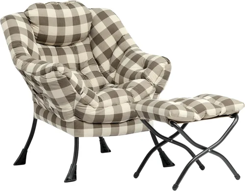 Miniatura 12 de HollyHOME - Silla perezosa con reposabrazos y bolsillo lateral, cómoda silla de sala de acento, sofá de ocio para sala de estar, recámara