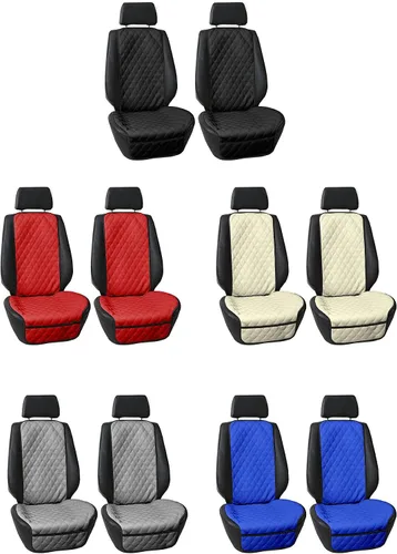 Miniatura 2 de FH Group Cojín de asiento de automóvil – Funda de asiento delantero individual de piel sintética con bolsillos delanteros, compatible con airbag