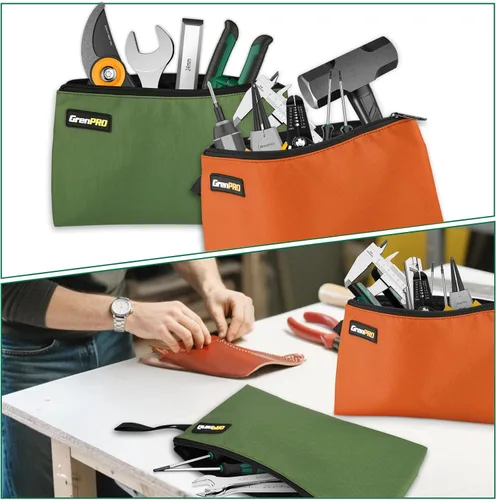 Miniatura 5 de GRENPRO Bolsa de herramientas con cremallera, bolsa de herramientas pequeña de 12 pulgadas, bolsa de almacenamiento multiusos, bolsa de herramientas