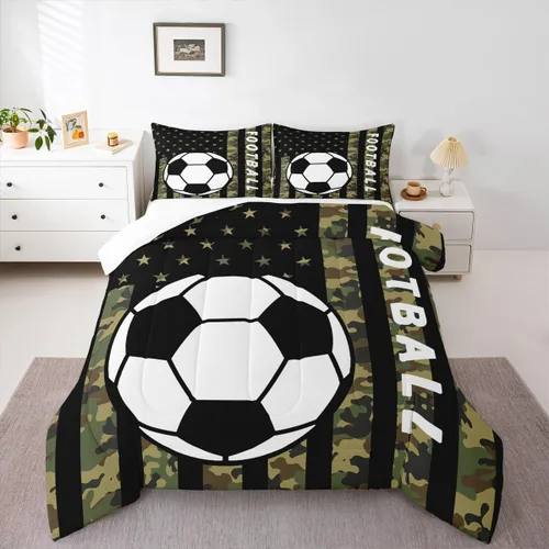 Miniatura 24 de Feelyou Juego de edredón de baloncesto para niñas y niños, juego de ropa de cama con juegos de pelota, decoración de habitación, regalo para amantes
