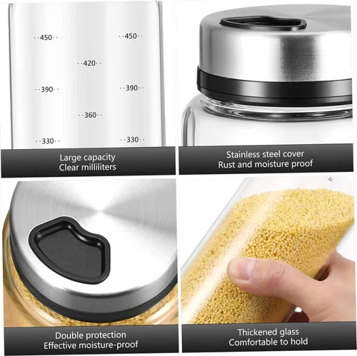 Miniatura 2 de Agitadores de acero inoxidable, tarros de condimentos de doble uso, fáciles de usar y limpiar para cocina y barbacoa (16.9 fl oz)