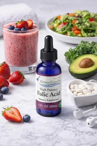 Miniatura 4 de Gotas de vitamina B9 (ácido fólico) – Gotas de folato líquido de vitamina B para apoyar las células sanguíneas, la función cerebral y el hígado