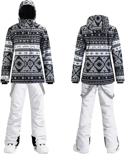 Miniatura 7 de GS SNOWING Conjunto de chaquetas y pantalones de esquí para mujer, resistente al viento, impermeable, aislado, para invierno, cálido, snowboard