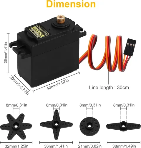 Miniatura 6 de 6PCS MG995 55g Servo RC Servos Digital de Alta Velocidad Torque Servo Motor Engranaje Metálico Servo Impermeable para Futaba JR RC Coche Avión