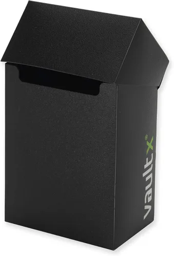 Miniatura 6 de Vault X Pequeña caja de cubierta estándar con 100 fundas negras, se adapta a más de 60 tarjetas coleccionables con funda (negro)