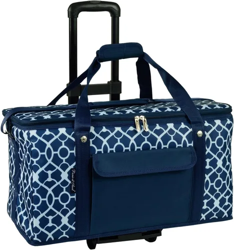 Picnic at Ascot Enfriador de viaje con ruedas, capacidad para 64 latas, enfriador plegable a prueba de fugas, diseñado y aprobado de calidad en los
