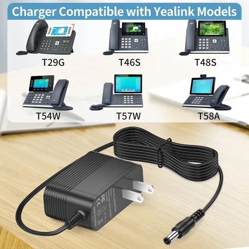 Miniatura 3 de Cargador de 5 V para teléfono Yealink T53W T54W T57W T46U MP54 MP56 T46S T48U Cable de alimentación compatible con Yealink IP Phones Adaptador