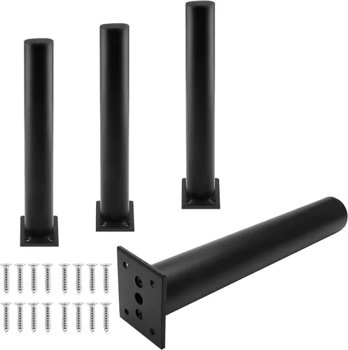 Miniatura 11 de Juego de 4 patas para muebles de 4 pulgadas, patas ajustables de aleación de aluminio, patas redondas de metal para sofá, patas ajustables