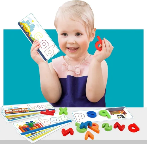 Miniatura 7 de Juguetes educativos de aprendizaje para niños y niñas de 2, 3, 4, 5, 6 años, juego de letras a juego con tarjetas del alfabeto para niños, juguete
