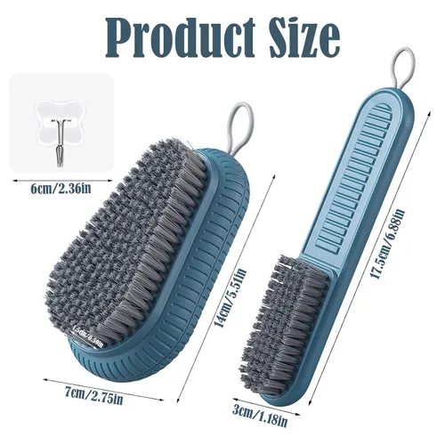 Miniatura 2 de 2 cepillos de uñas resistentes para limpiar las uñas, cepillo de uñas azul, cerdas rígidas duraderas, cepillo de limpieza de manos, cepillo de uñas