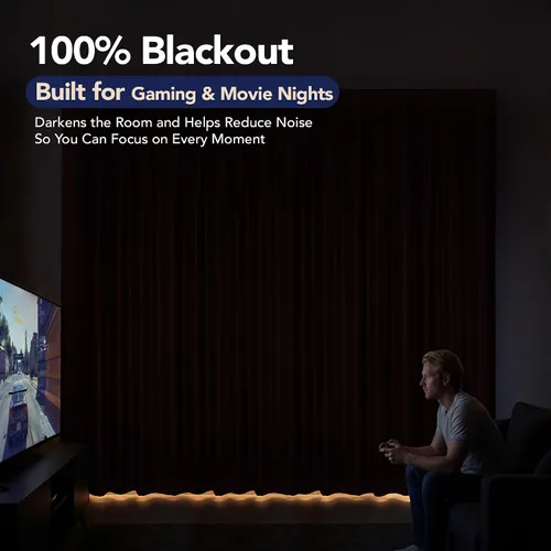 Miniatura 2 de Deconovo cortinas blackout 100 % con forro totalmente negro con aislamiento térmico de doble capa, oscurecimiento de la habitación, ahorro