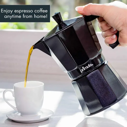 Miniatura 6 de Primula Cafetera clásica para café expreso y café, olla moka para café italiano y cubano, cafetera Greca, cafeterías, 6 tazas de espresso