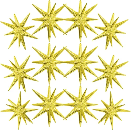 Miniatura 9 de Globos de aluminio con forma de estrella negra, 6 unidades, globo de explosión de estrella, globo de 22 pulgadas, globos grandes de Mylar