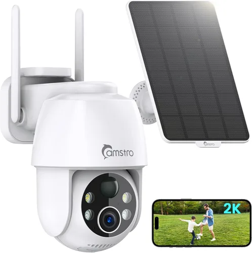 Cámaras de seguridad solares inalámbricas para exteriores 2K, cámaras WiFi autocargadas para seguridad del hogar alimentadas por batería, visión