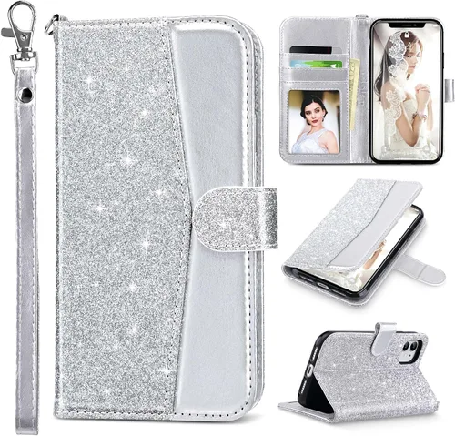 Miniatura 10 de ULAK Funda de piel sintética compatible con iPhone 11 con tarjetero y cierre magnético con función atril, a prueba de golpes, para iPhone 11 de 6.1