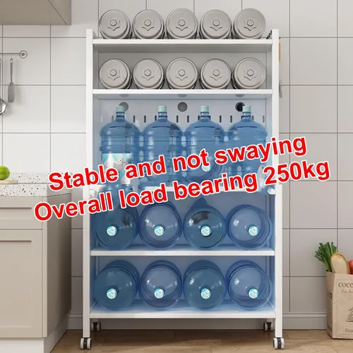 Miniatura 6 de Estantes de pie para panadero, estante de almacenamiento de cocina de 5 niveles con almacenamiento, estante de almacenamiento de cocina con ruedas