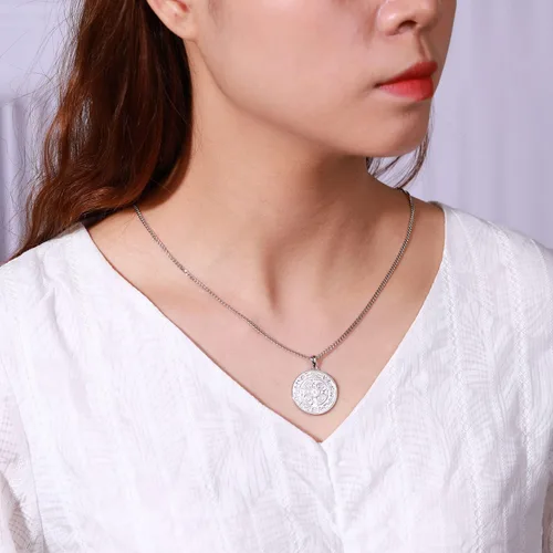 Miniatura 4 de WIOY Collar de medalla de San Benito de plata de ley 925 regalo de joyería católica de San Benito para hombres y mujeres