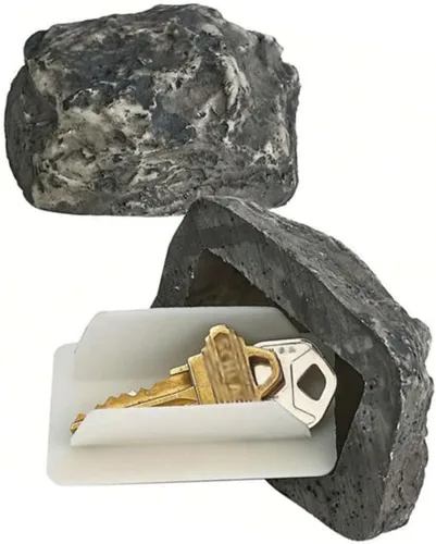 Miniatura 4 de Hideaway - Estuche para llaves de repuesto, diseño de camuflaje y piedra falsa, decoración de roca falsa para jardín al aire libre