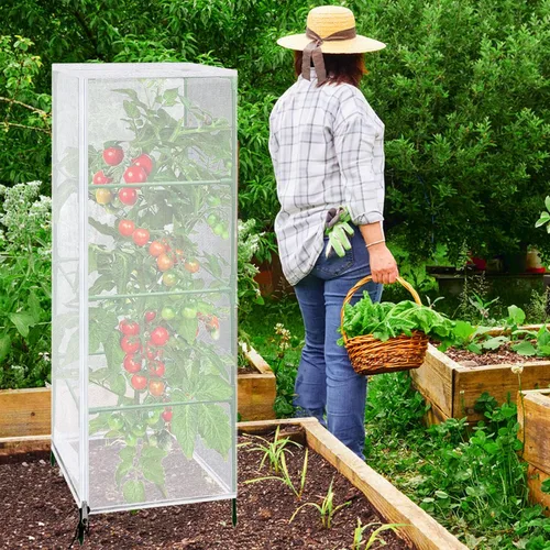 Miniatura 7 de 3 piezas de red para pájaros de jardín, cubierta para plantas para jaula cuadrada de tomate, 59" x 17.7" barrera contra insectos y pájaros, red