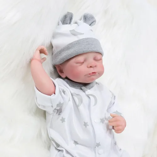 Miniatura 6 de Muñecas realistas de bebé recién nacido, de 22 pulgadas, de vinilo suave, con ropa de estrellas y luna, regalo de cumpleaños para niños a partir