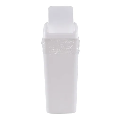 Miniatura 8 de Cubo de basura de plástico con tapa giratoria, cubo de basura de 14 litros, 1 paquete (gris)