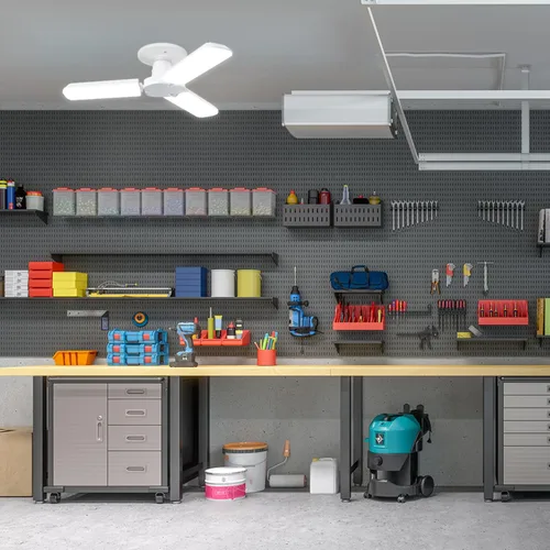 Miniatura 4 de Feit Electric Panel de luz LED con sensor de movimiento, equivalente a 300 W, panel ajustable de 90°, base estándar E26, CRI 80, 4000 lúmenes