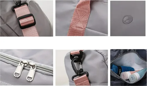 Miniatura 5 de Bolsa de viaje plegable con bolsillo seco y húmedo y compartimento para zapatos, bolsa de gimnasio deportivo, bolsa de viaje, bolsa de equipaje a